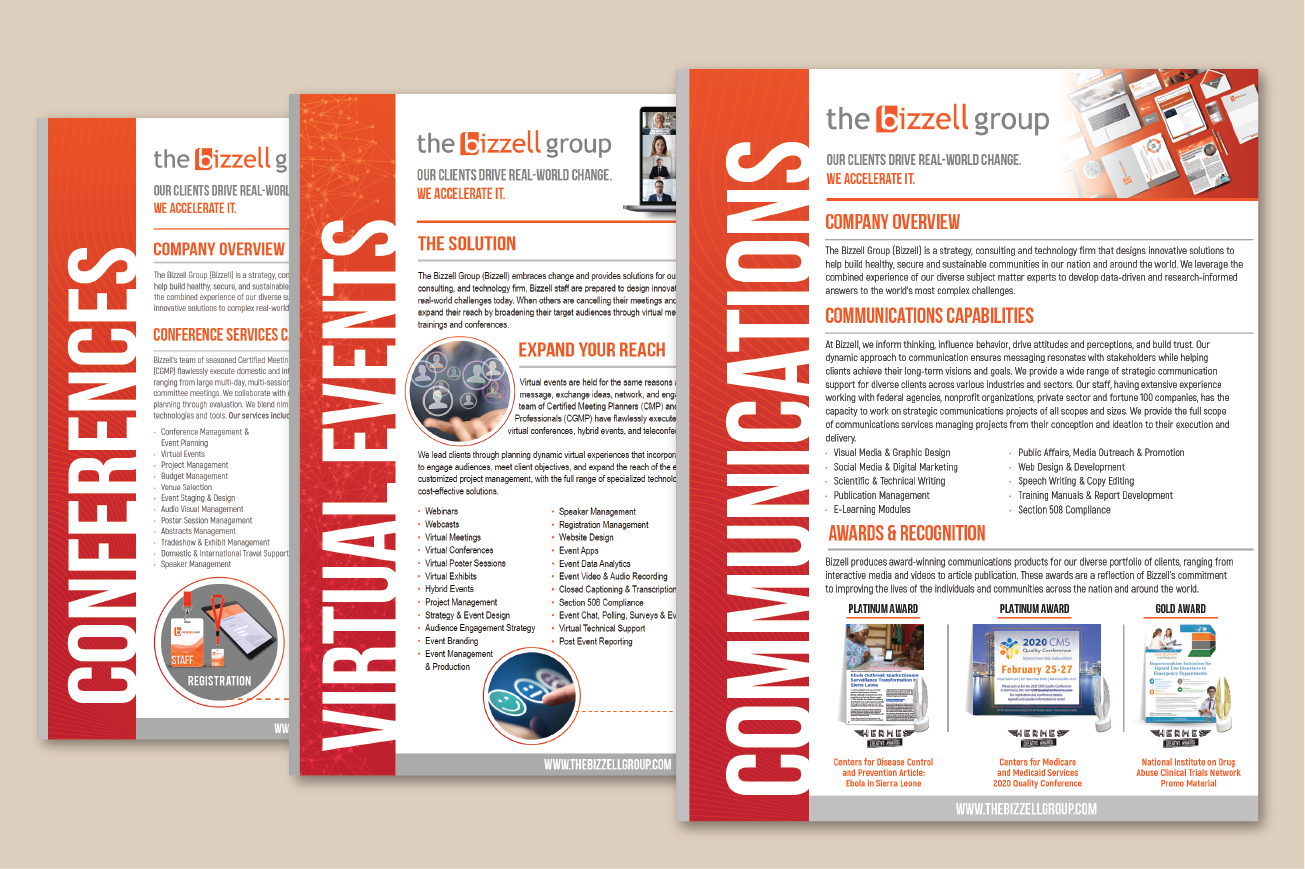 A series of newsletters with different color schemes.