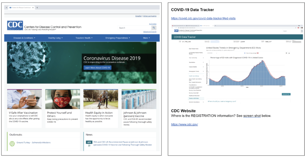 Two images of a website with the words " covid-1 9 data tracker ".